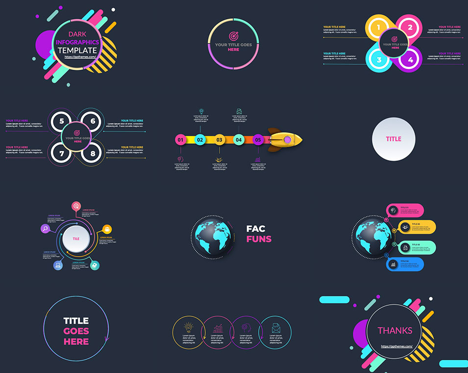Free Dark PowerPoint Template with Animated Infographics