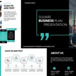 Black free powerpoint template for business with square